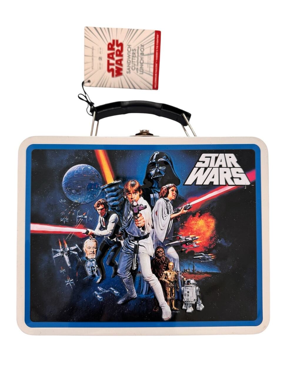 STAR WARS x POTTERY BARN *NEW* Tin Lunch Box with Vintage Movie Images